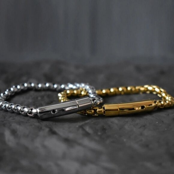 8" Womens 14K Gold Vintage Style Chain Link Bracelet 14 Karat Silver Jewelry NEW - Picture 7 of 8